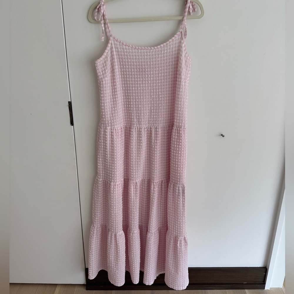 Solid & Striped Textured Pink Top